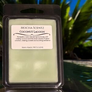 Handmade 2oz Coconut Lagoon Coconut/Soy Wax Melt - Green